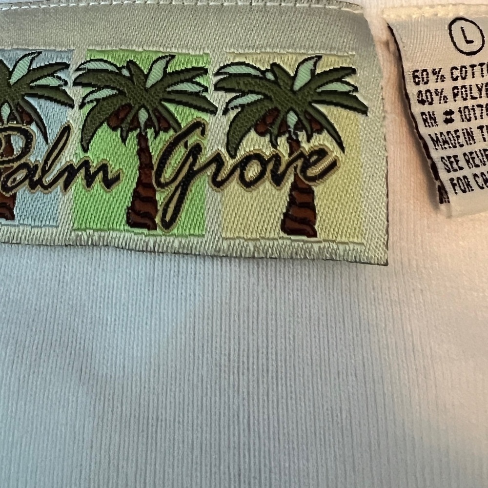 Palm Grove Woman’s White Embroidered Boat Theme Tank Top Size Large - Picture 4 of 6